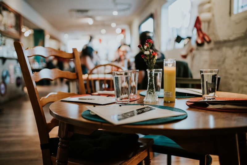 Modern restaurant interior with digital menu